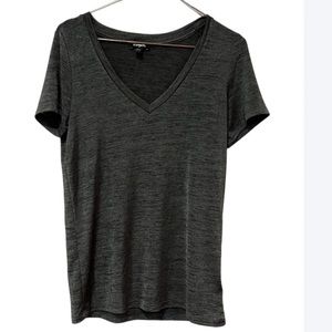 Express Semi Sheer Basic Short Sleeved Charcoal Gray T-Shirt Size Small
